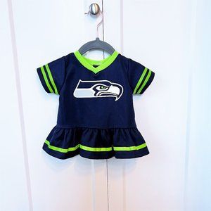 NFL Seattle Seahawks Cheerleader Baby Girl Dress Top/Bloomers Set - 0-3 month